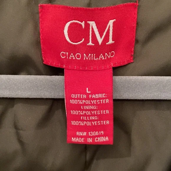 Ciao Milano olive green quilted vest - Picture 2 of 5